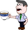 Man Holding Cup Clip Art
